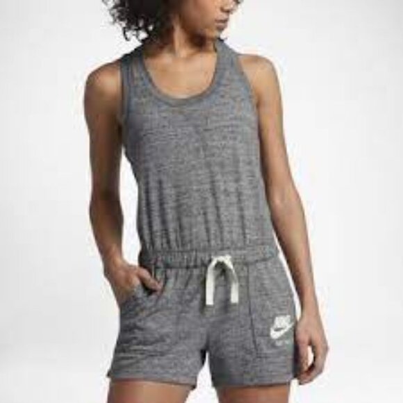 Nike Pants - NIKE Women's Heather Grey Gym Vintage One Piece Romper M